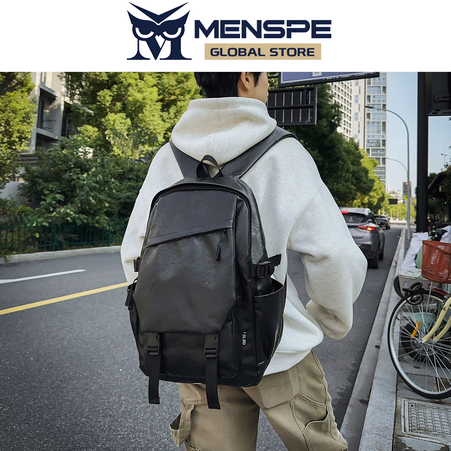 MENSPE Fashion Men’s Backpack Unisex Laptop Backpack Soft PU Backpack Business Travel Bag Waterproof Backpack Shoulder Bag College Commuting Backpack Leisure School Bag For Travel Study Business. 