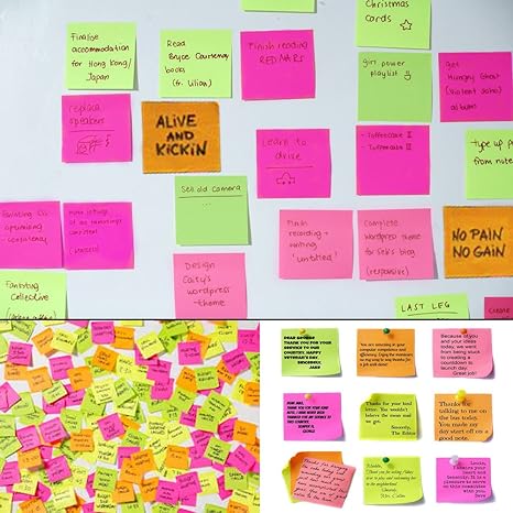 Sticky Notes 100/300/500 Sheets - Multicolor | 3" x 3" Size - Self Adhesive & Removable Stick Note Pads. 
