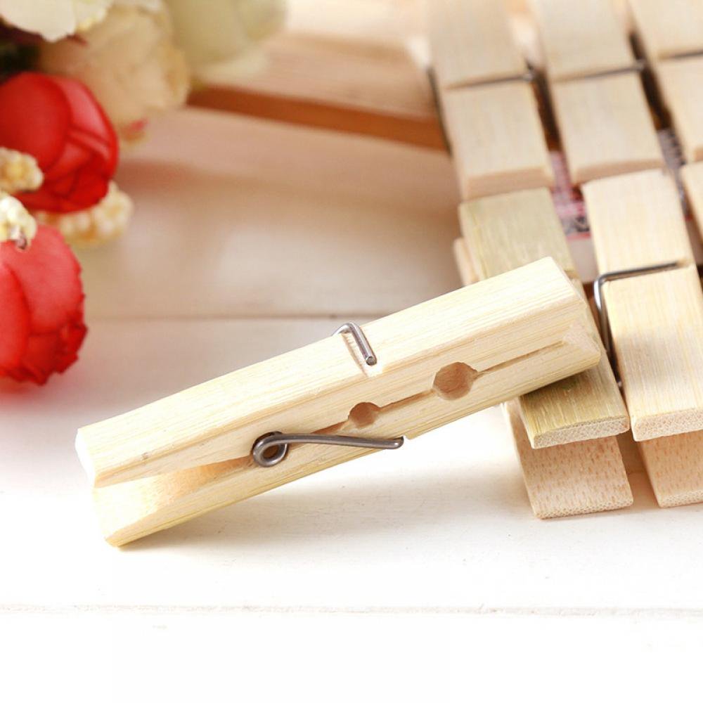 Clothes Pins, Bamboo Wooden Clothespins Wood Clips, Small Close Pins Clothing Pins Clothes Pegs for Photos Crafts Pictures Baby Hanging Clothes Clothesline Laundry Clip, 20Pcs Pack. 