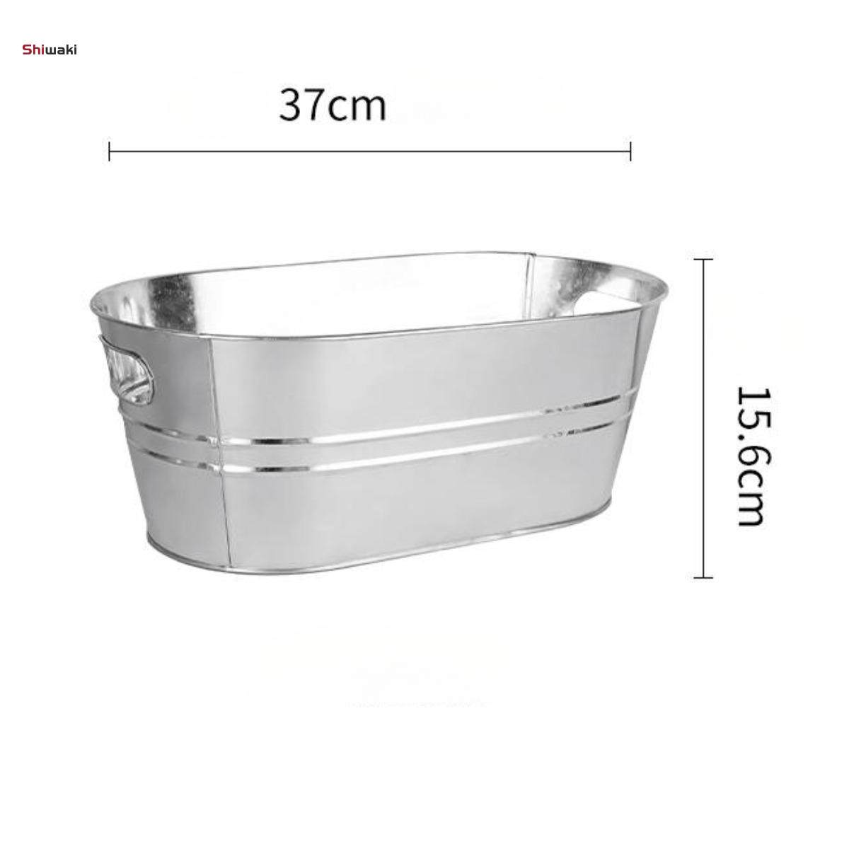 Galvanized Oval Beverage Tub Ice Holder for Parties Tin Ice Bucket Beer Bucket for Cocktails Drinks. 