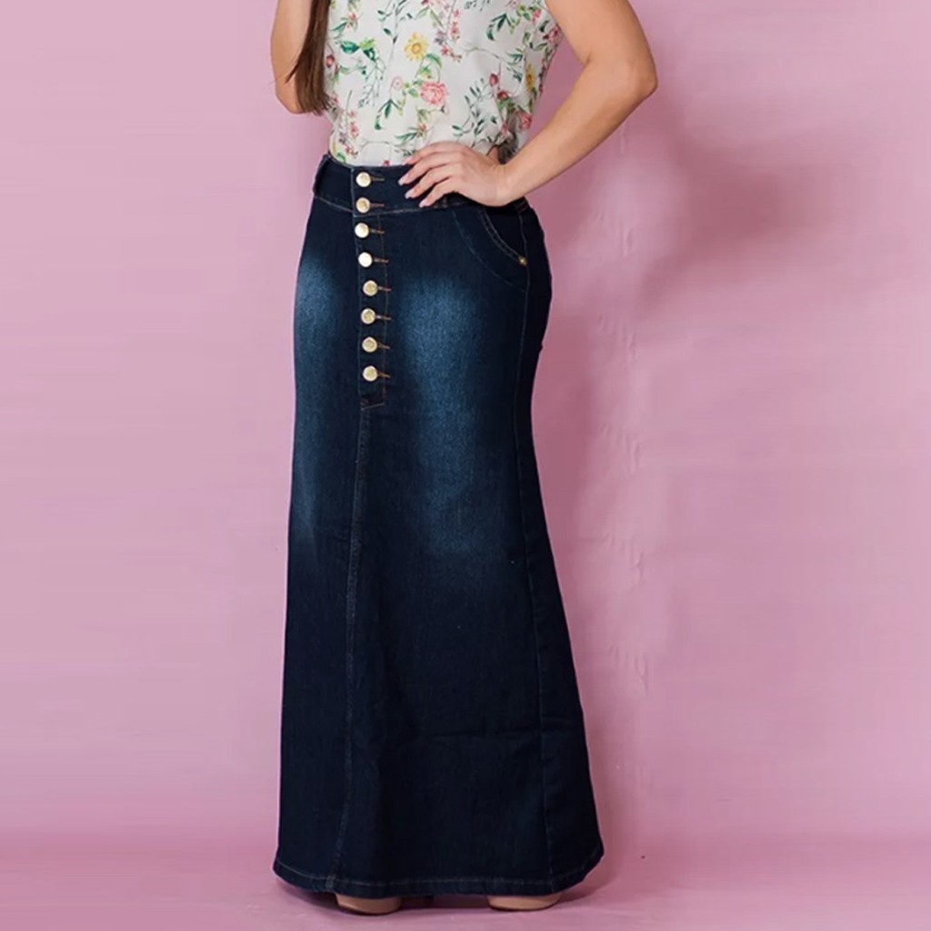 Floor length denim skirt Clearance