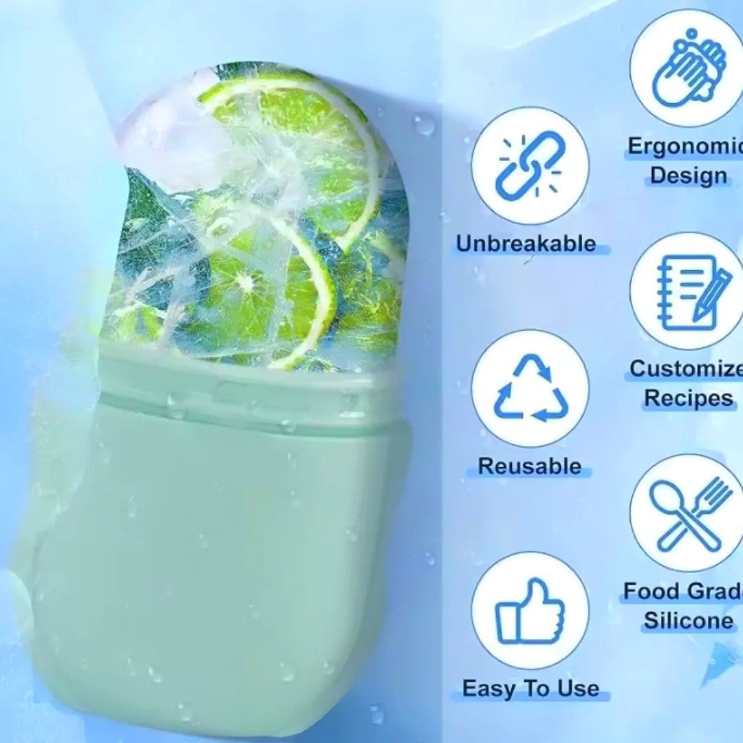 Ice Roller for Face and Eye Reusable Ice Face Roller Ice Cube Mold Puffiness Relief Tighten Skin Silicone Ice Cube Massager for Brightening Skin Anti- wrinkles Reducing Acne Skin Scrubber With Ice Roller For Face,3 IN 1 Ice Roller for Face Massager, Face. 