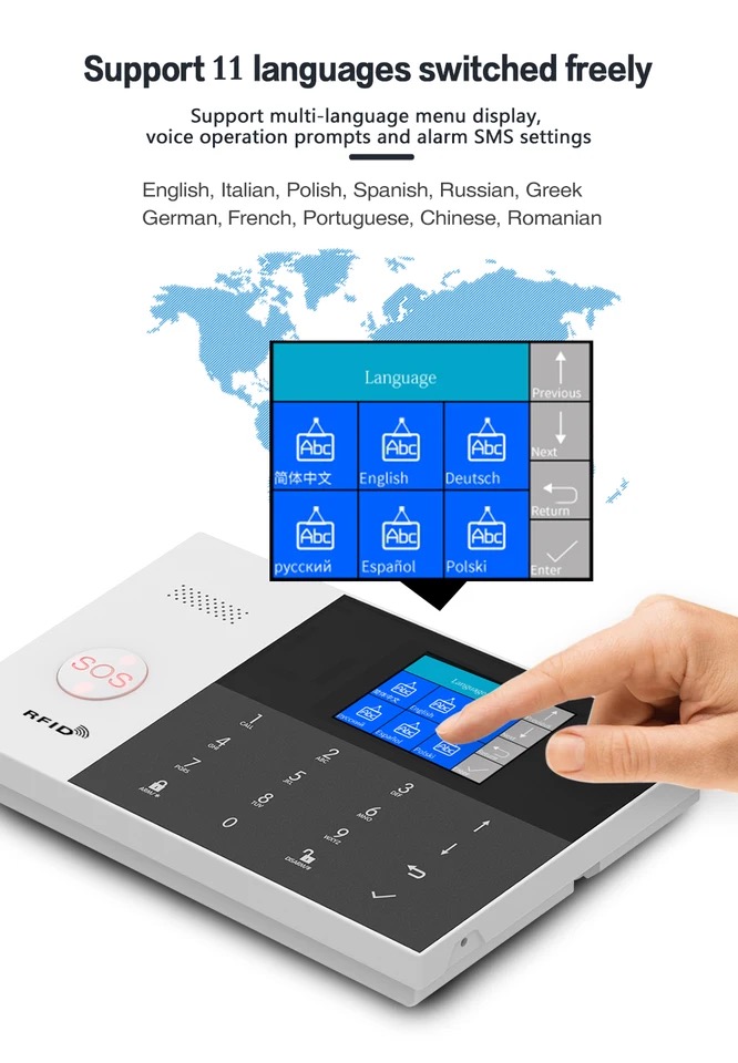 PGST PG 105 TUYA Security Alarm System WiFi Gsm  RFID Home Burglar Security Alarm Home Kit Wired And Wireless Smart Life APP Control. 