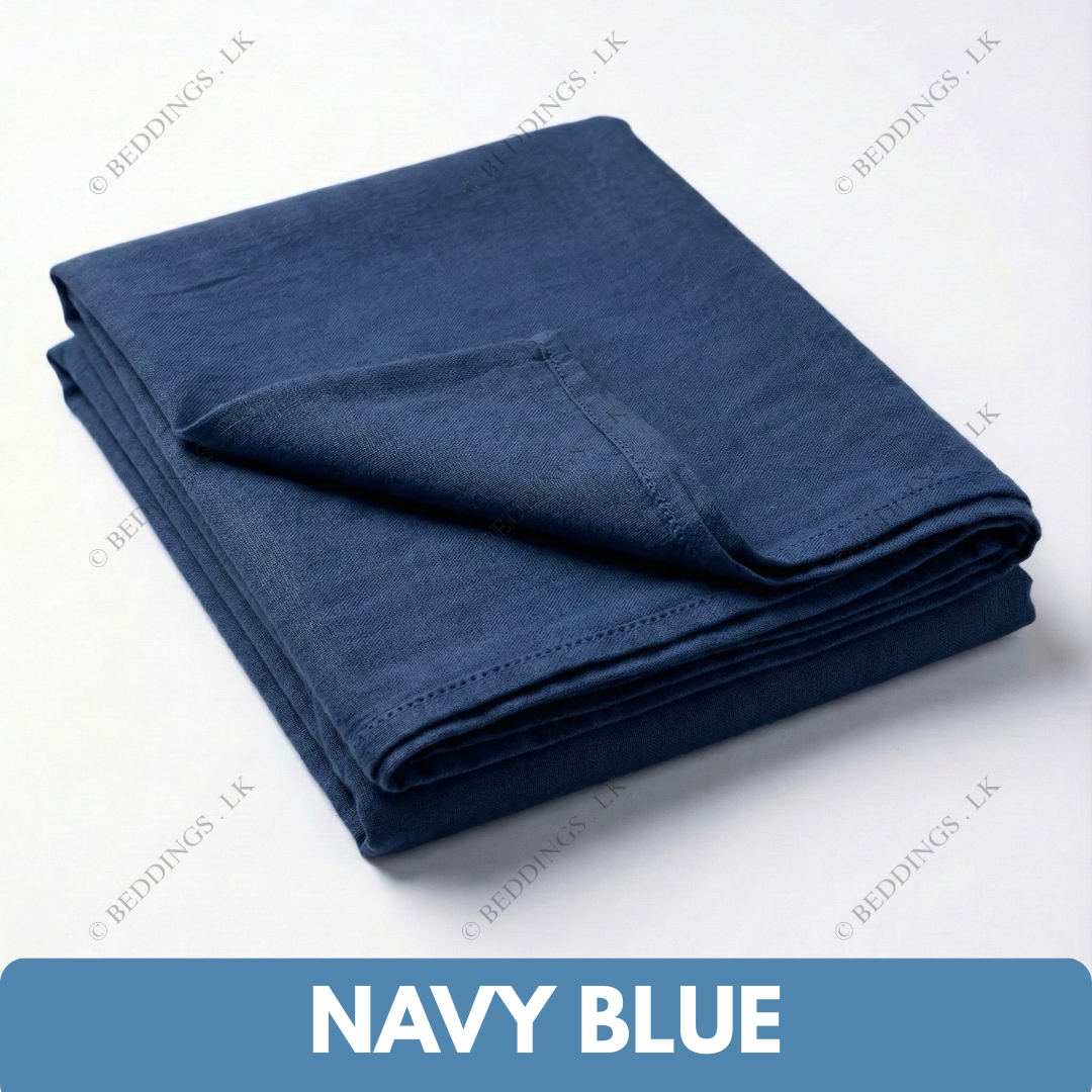 Navy Blue Handloom Bedsheet - Extra Single