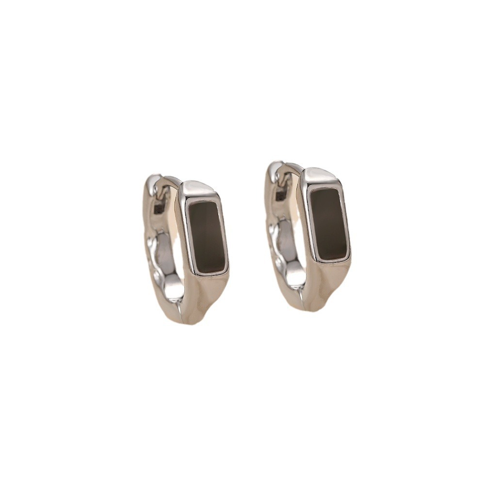 One Meter Jewelry Irregular Ear Clip ins Trendy Men's Niche High-Grade Cold Wind Simple Hip Hop Black Ear Ring. 