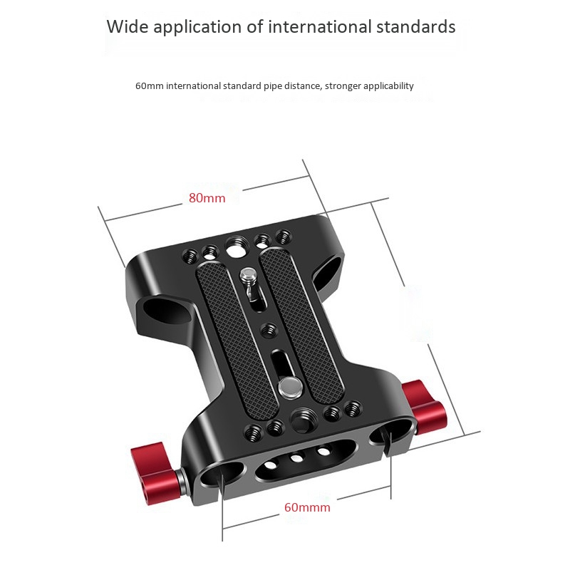 Multifunction Camera Base Plate with 15Mm Rod Rail Clamp for Dslr Camera Shoulder Rig Support Accessories. 