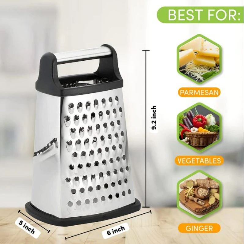 Fourside Box Grater Vegetable Slicer Towershaped Potato Cheese Grater