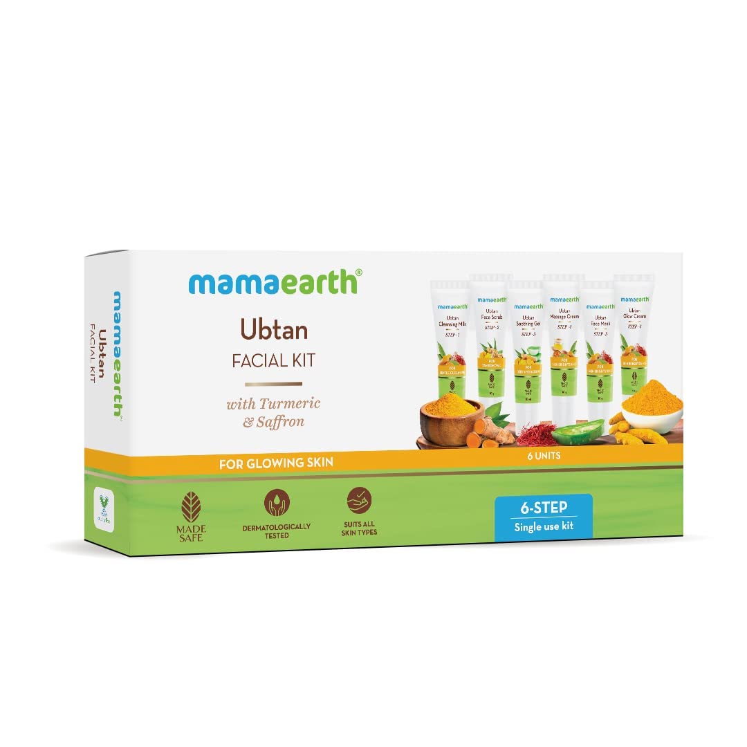 Mama earth Ubtan Facial Kit with Turmeric & Saffron for Glowing Skin - 60 g