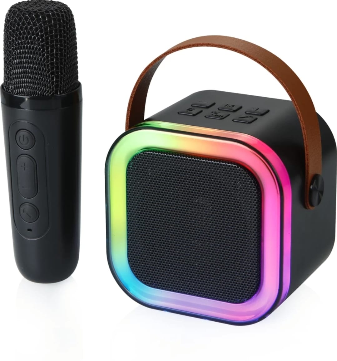 K12 Mini Karaoke Machine With Wireless Microphone, Portable Wirrless Speaker With Party Lights Speaker Bluet. 