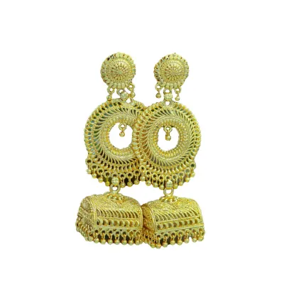 Gold Plated Earrings traditional colorful long Metal With Box