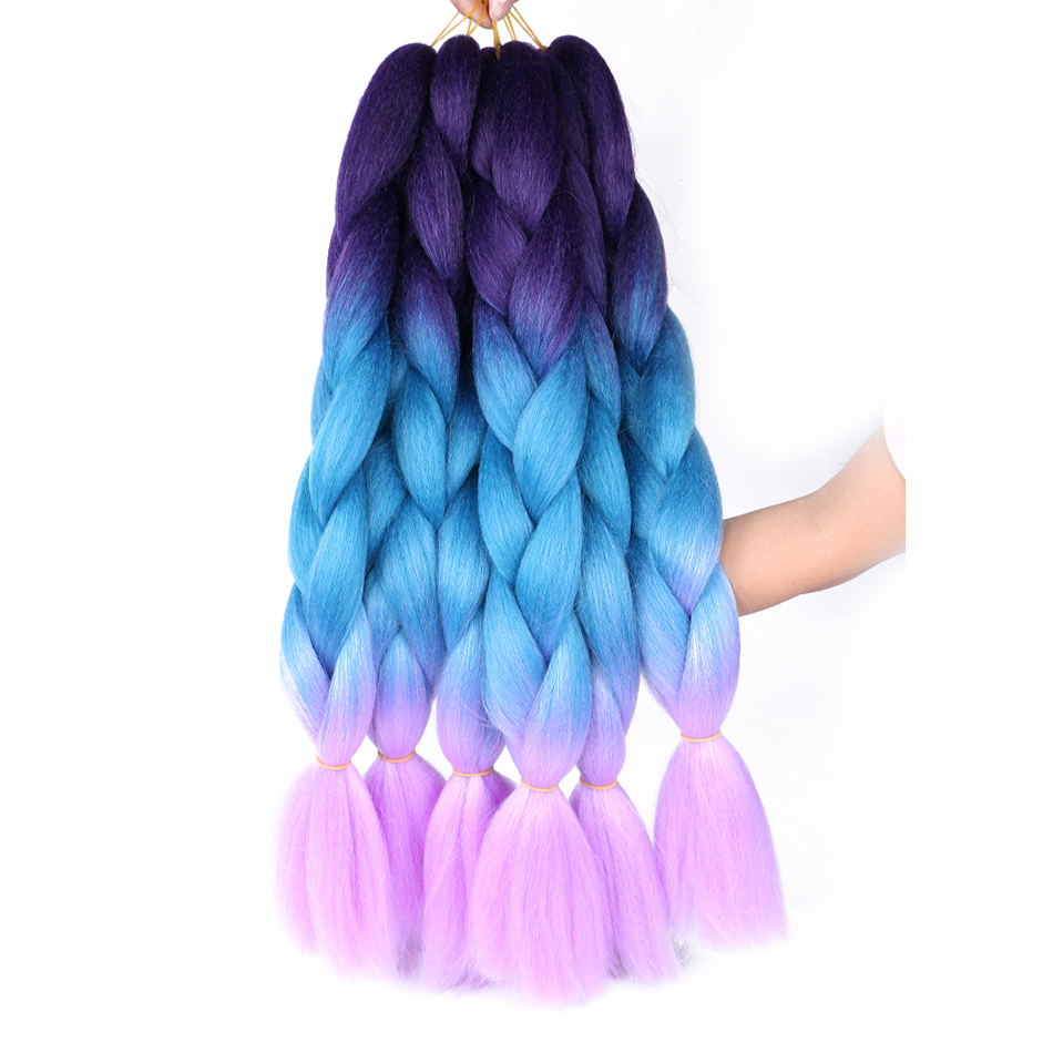 Colorful Hair for Braids Synthetic Braiding Hair Extensions for Girls Jumbo Braid Hair for Crochet Box Expression Braiding Hair. 