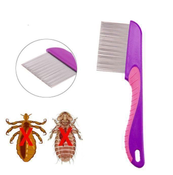 Terminator - Lice Comb With Handle Anti Nit Comb Stainless Steel Nits Remover with Micro Grooved Teeth Hair Care Styling Lice Tool Grooming Brush Comb. 