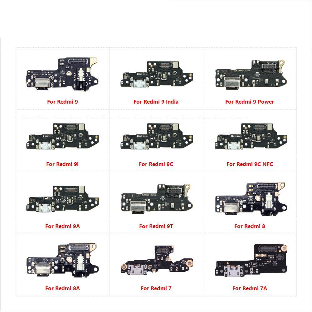 USB Charging Charger Dock Port Board With Microphone Mic Flex Cable Parts For Xiaomi Redmi 9 9i 9C NFC 9A 9T 8 8A 7 7A Power India