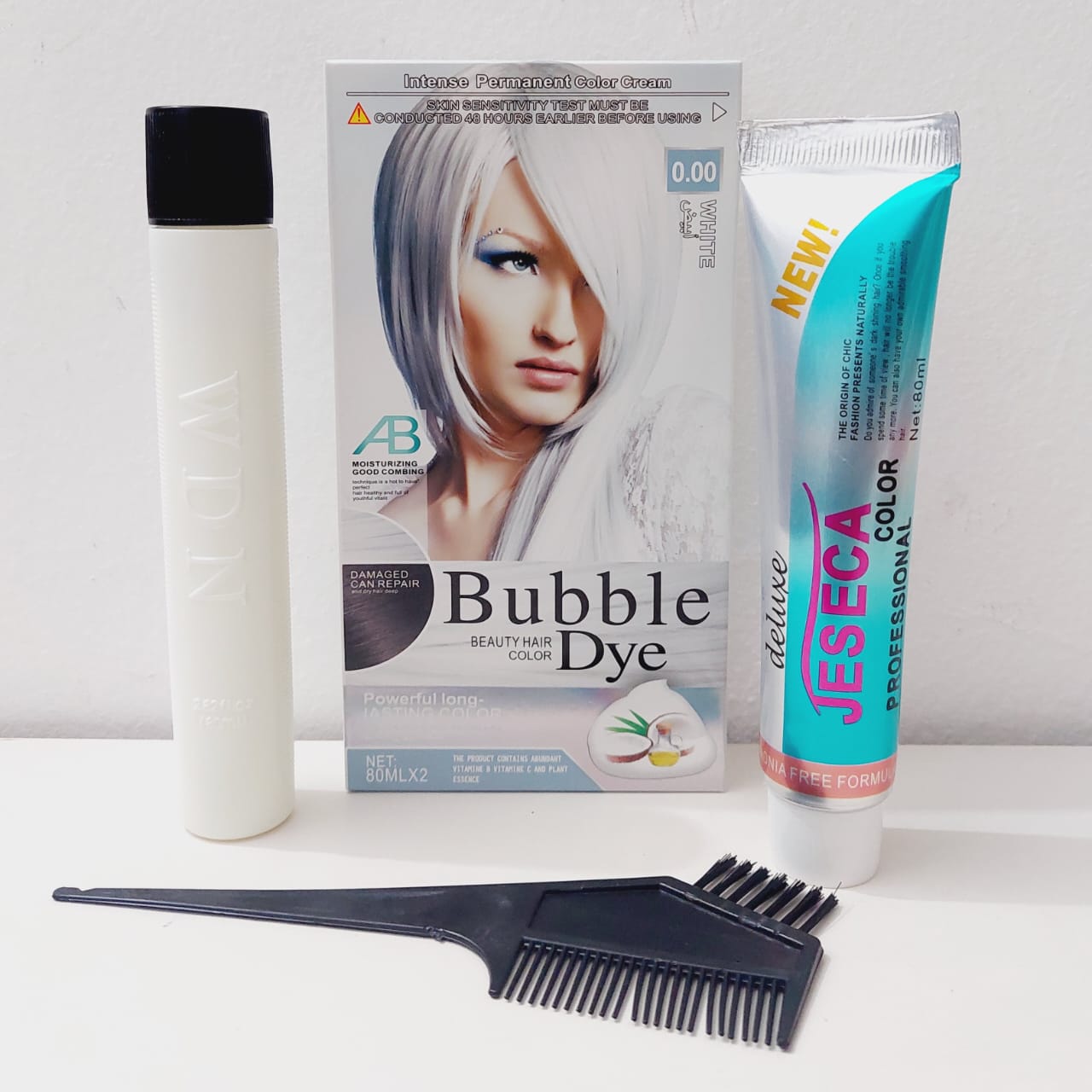 ​Jeseca Bubble Dye Beauty Professional Permanent Hair Color Dye White 80mlx2. 