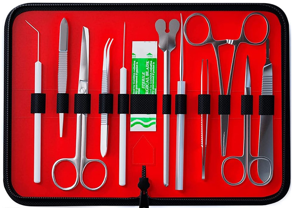 Advanced Dissection Kit Biology Lab Anatomy Dissecting Set with Stainless Steel Scalpel Knife Handle Blades for Medical Students and Veterinary  (24 Pcs). 
