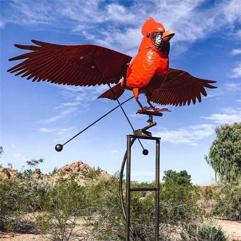 Life-Like Eagle Sculpture Wind Spinner Decorative Flapping Wings Flying Owl Garden Windmill. 