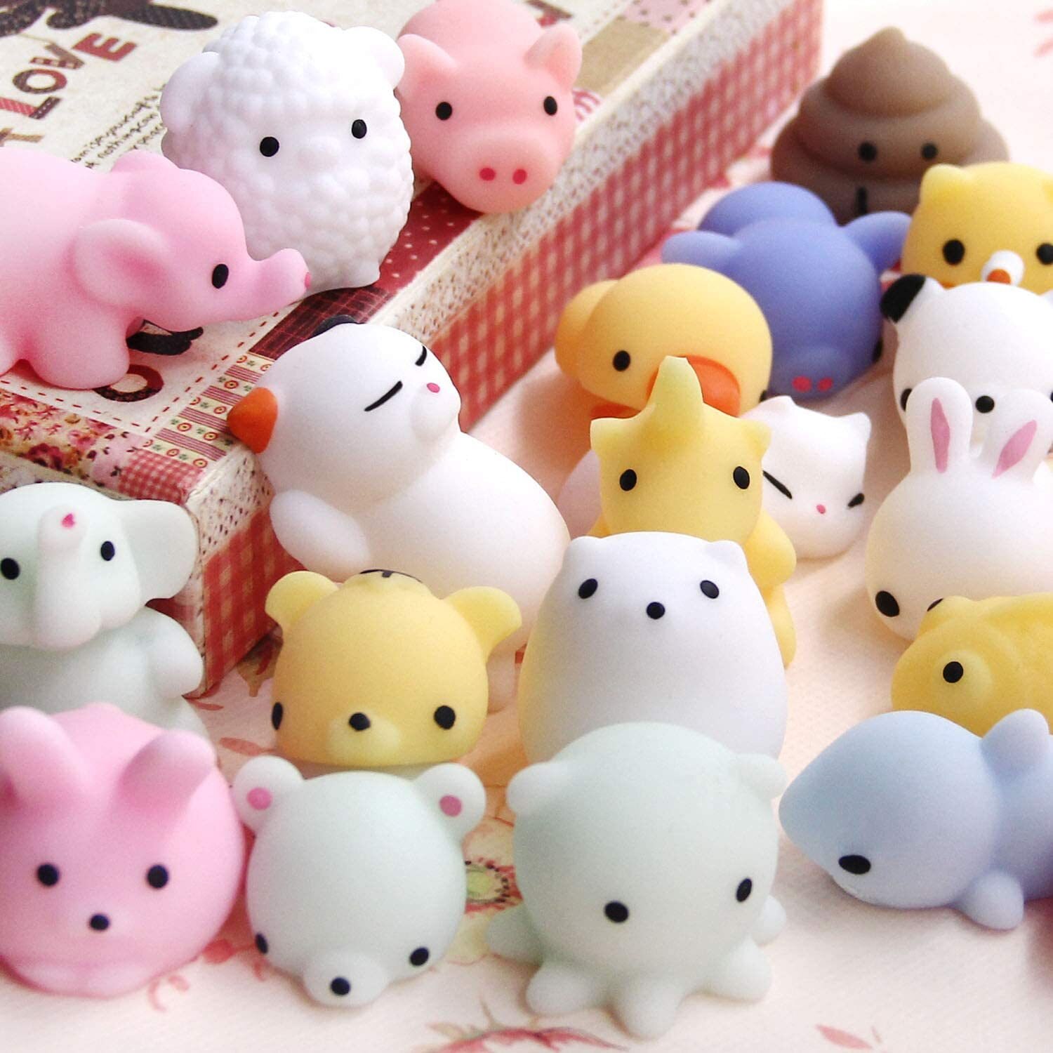 1 8PCS/Set Cute Mochi Squishy Toys Mini Squishies Kawaii Animal Squishys Party Easter Gifts For Kids Stress Relief Toy Brinquedos. 