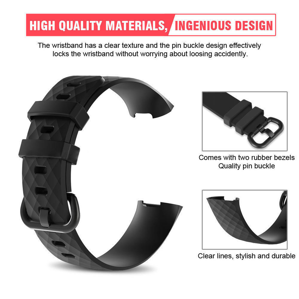 for Fitbit Charge 3 Replacement Band Silicone Strap Sports Wristband. 