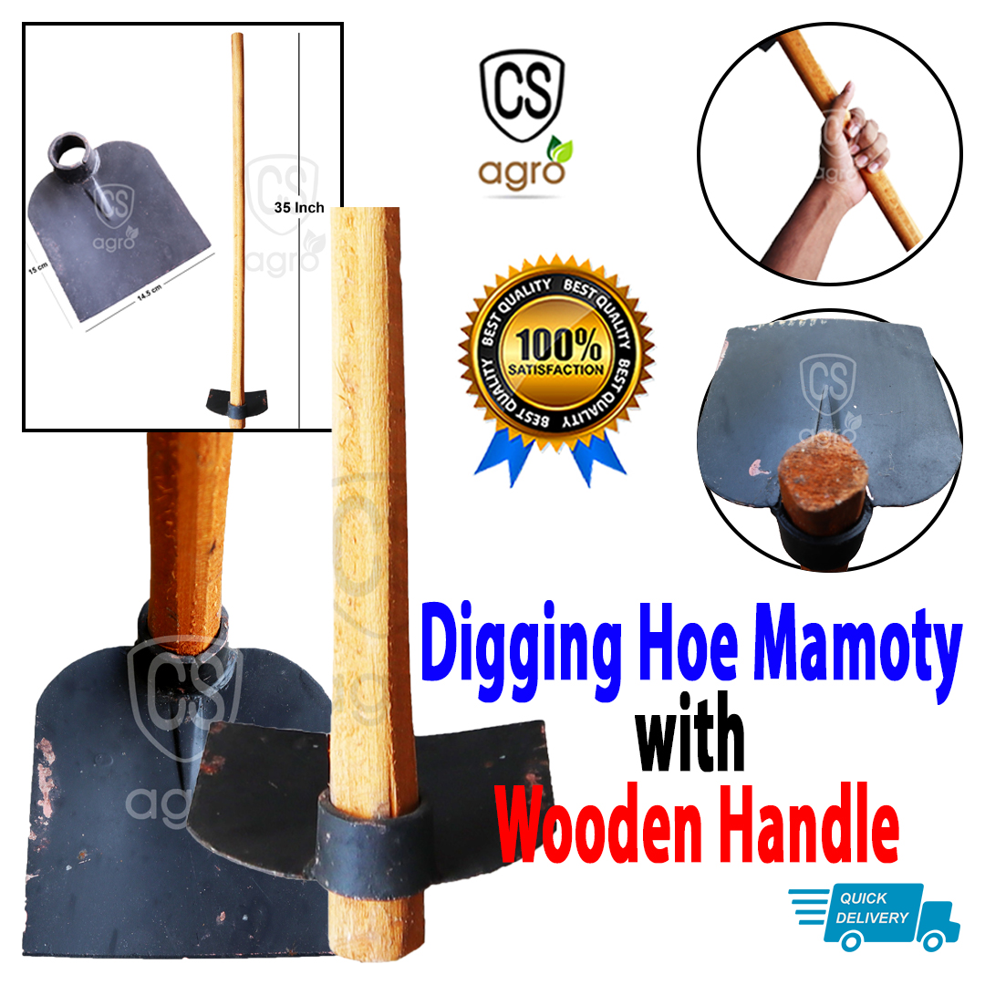 Garden Tool Digging Hoe Mamoty with Wooden Handle Housewares