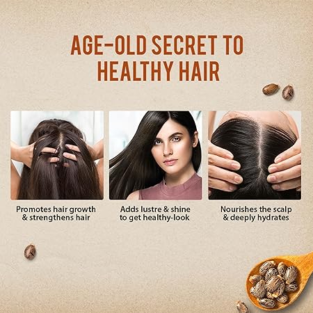 Dabur Castor Oil - 200ml | 100% Natural Cold Pressed Oil | Promotes Hair Growth, Hydrates Skin & Reduces Wrinkles | No Mineral Oil & Silicones  FROM INDIA (ABR). 