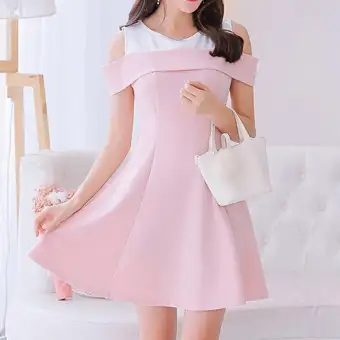 pink color one piece dress
