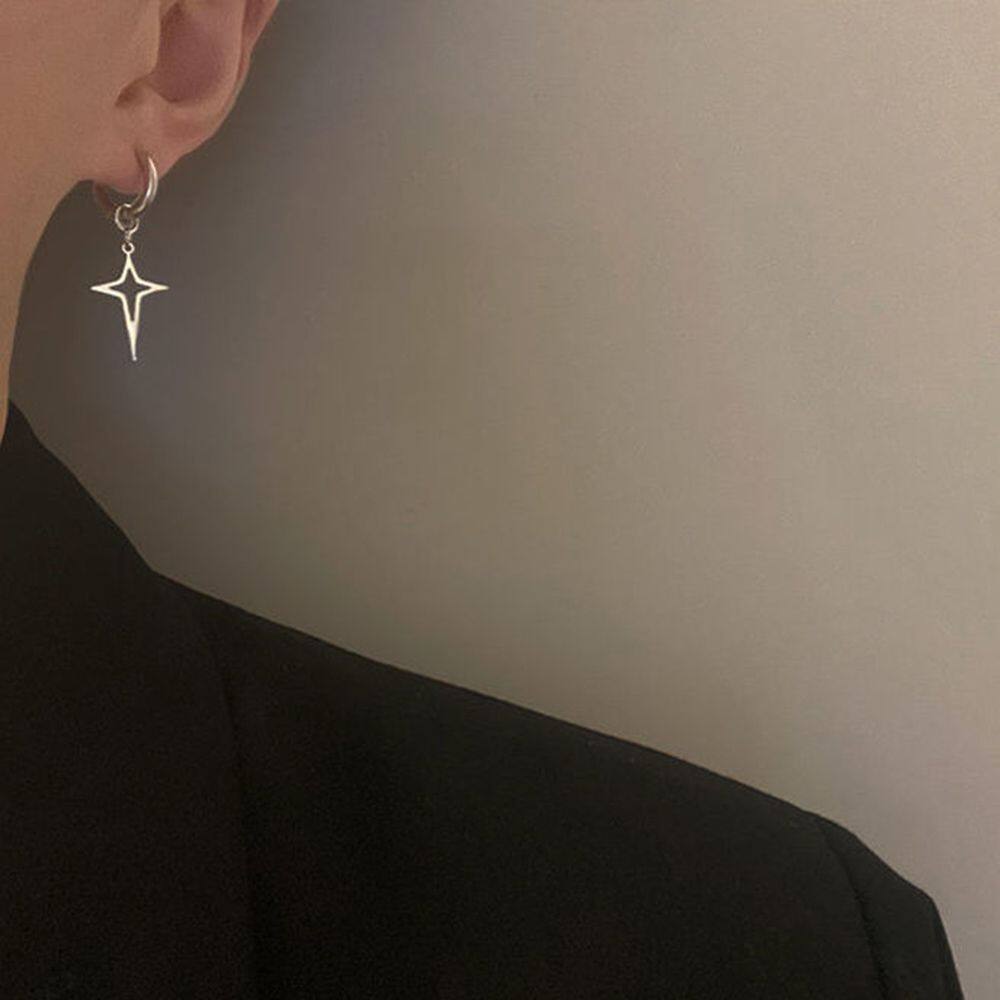 【WEJA】hikaw for men stainless steel earrings Temperament Simple Dangle Earring Female Male Stainless Steel Gift Fashion Jewelry Clip Earring Men Hoop Earring Cross Star Dangle Earring Korean Style Ear Cuff. 