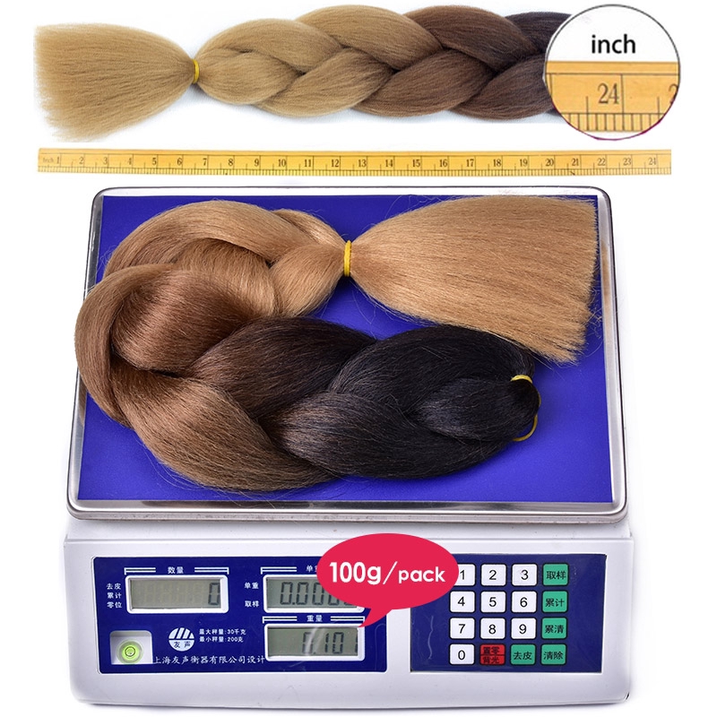24 inch Jumbo Braids Long Straight Jumbo Synthetic Braiding Hair for Women Cotton Crochet Blonde Pink Hair Extensions Kanekalo. 