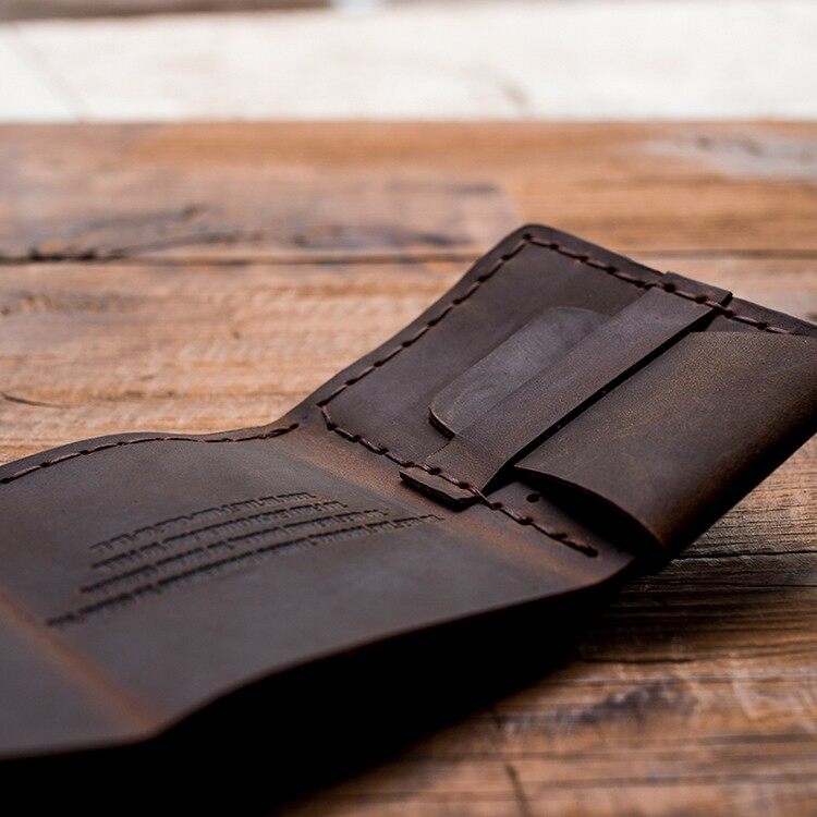 【ZIME】 Leather Wallet For Men The Secret Life Of Walter Mitty Vintage Crazy Horse Cow Leather Handmade Money clips  Leather male Purse Money Bag with coin pocket WF207. 