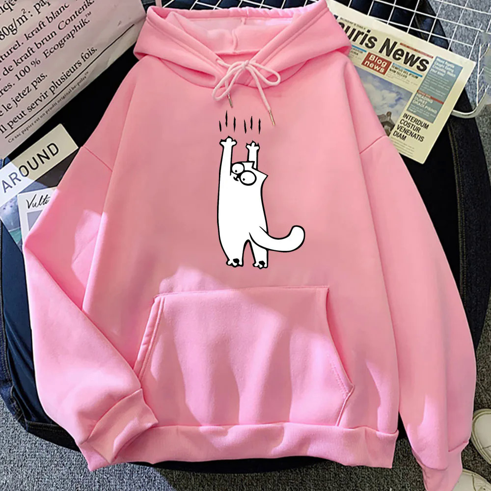 Simon's Cat Cute Anime Hoodies Harajuku Manga Sweatshirts Casual Men/women Clothes Regular Fit Pocket Streetwear Graphic Hoody. 