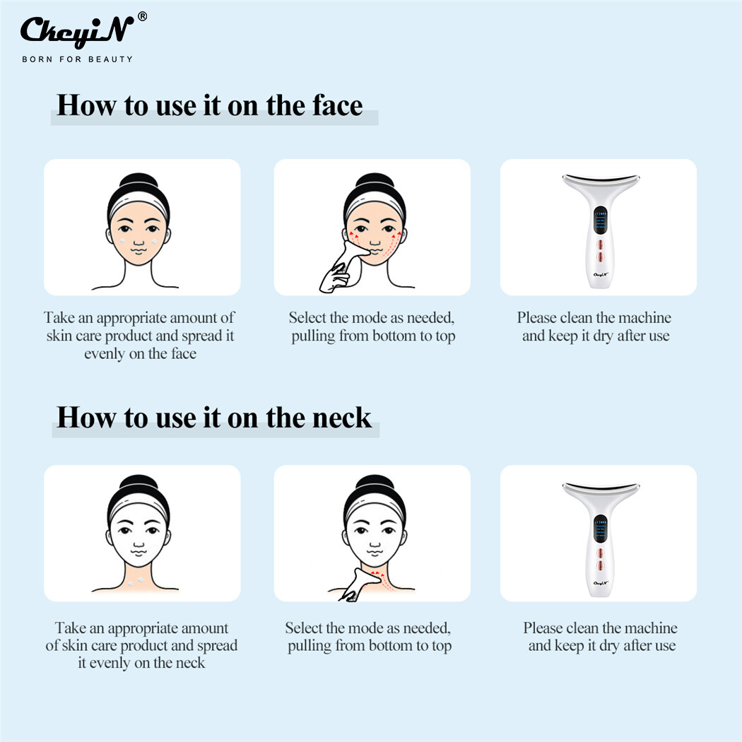 CkeyiN face massager device skincare face massager facial massager device face lifting firming device face massage machine blackheads remover Face Neck Massager Anti Aging MR659. 
