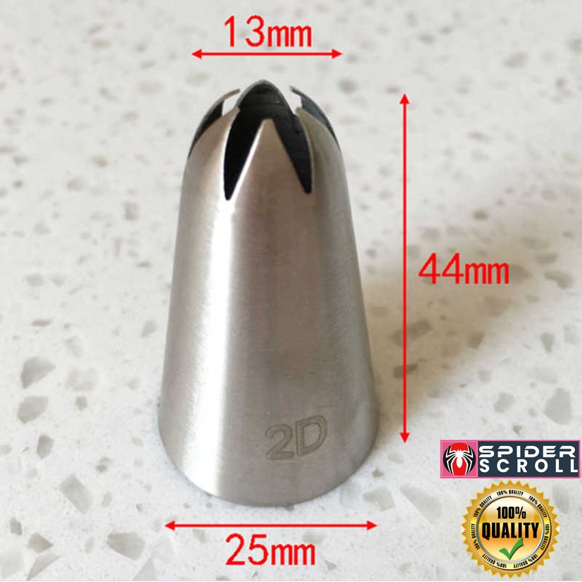 2D Rose Flower Cream Piping Nozzles Large Size Stainless Steel Cupcake Nozzles Baking Decoration Pastry Tools. 