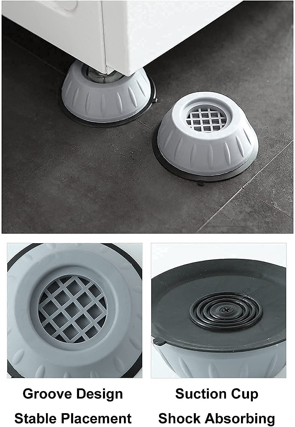 4pcs/set Anti Vibration Feet Pads Washing Machine Rubber Mat Dryer Fixed Non-slip Pad Fridge Stand Legs For Washing Machine. 