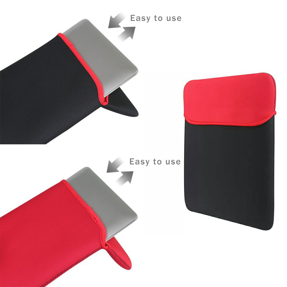 13 Inch 14 Inch 15.6 Inch Laptop Pouch Black Reversible Protective Soft Laptop Sleeve Bag Air Pro Notebook Computer Pouch Multi-function. 