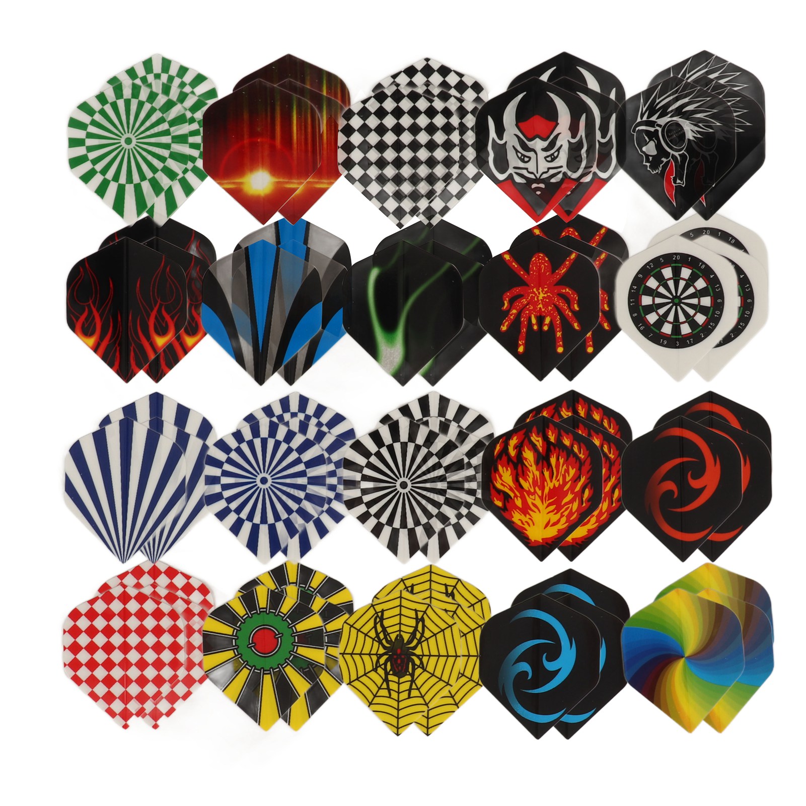 Professional Flight Feather Replacement Tails Wing Standard Dart Flights Set PET for Steel Tip Darts. 