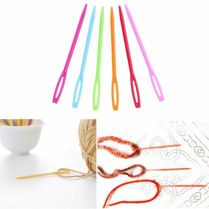 05 Plastic Needles Knitting Crochet Tapestry Wool Yarn Needles