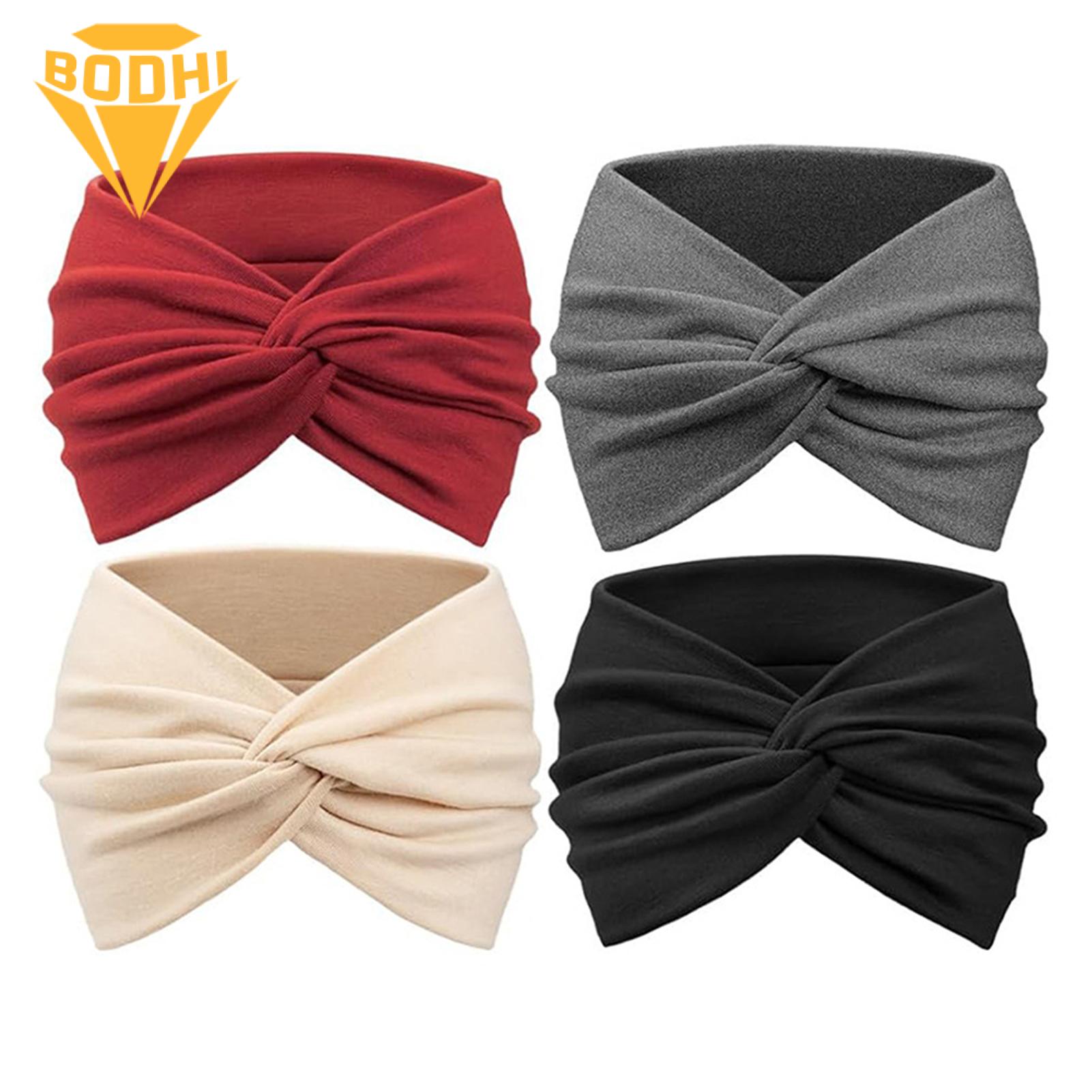 Hygroscopic Hair Accessory 4pcs Stretchy Soft Headband Set Comfortable Elastic Hair Bands in Solid Colors for Women Washable Hair Accessories for Everyday Use Hygroscopic Headband