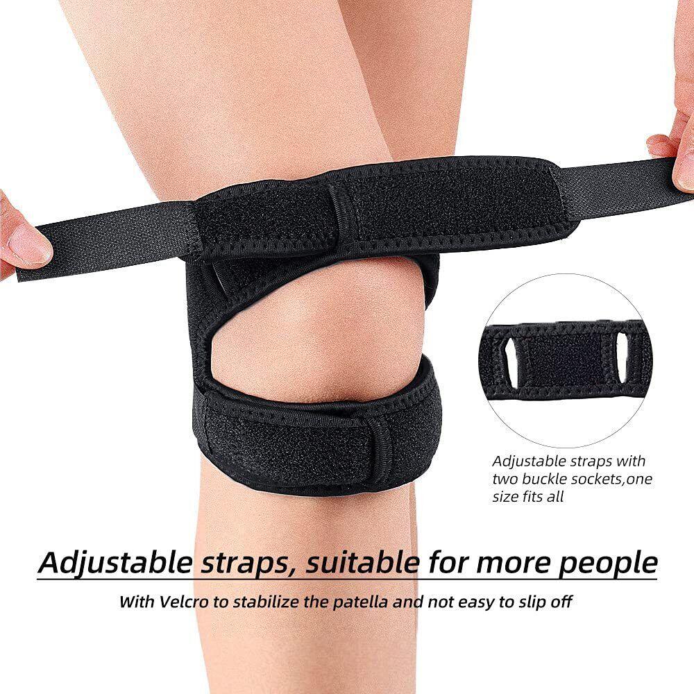 Neoprene Knee brace support Comfortable Elastic Adjustable Patella stabilizer One size f Breathable Wrap strap for Sports Fitness Rehabilitation Running Joint stability