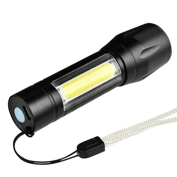 Mini LED Flashlight COB Reader Lamp Zoomable Pocket Penlight Adjustable Focus Torch Light USB Rechargeable Lamp with 3 Light Modes for Camping Hiking. 