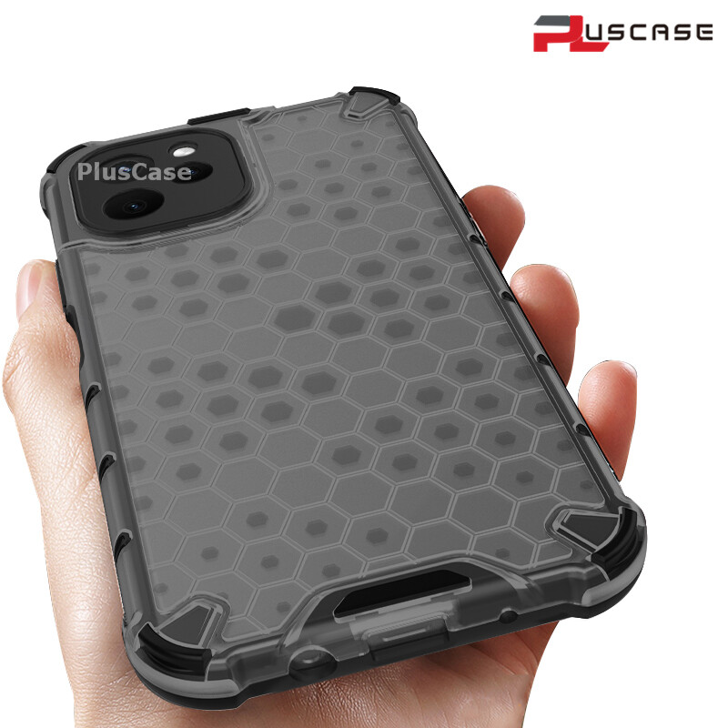 PlusCase for Huawei Nova Y61 Shockproof Case Honeycomb Clear Armor Hybrid Rugged Impact Protective Casing. 