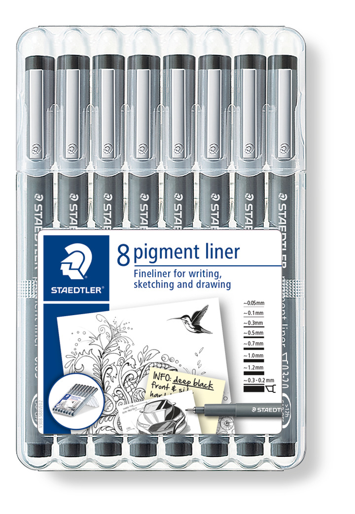STAEDTLER® 308 SB8 PIGMENT liner 8 set. 