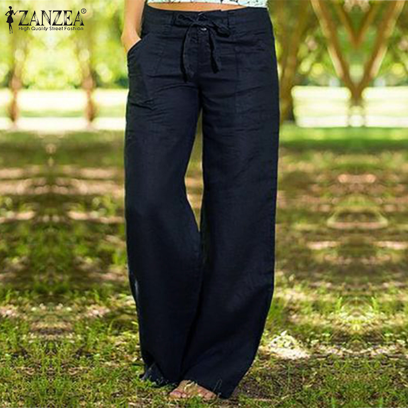 ZANZEA Women Wide Leg Pants Culottes 