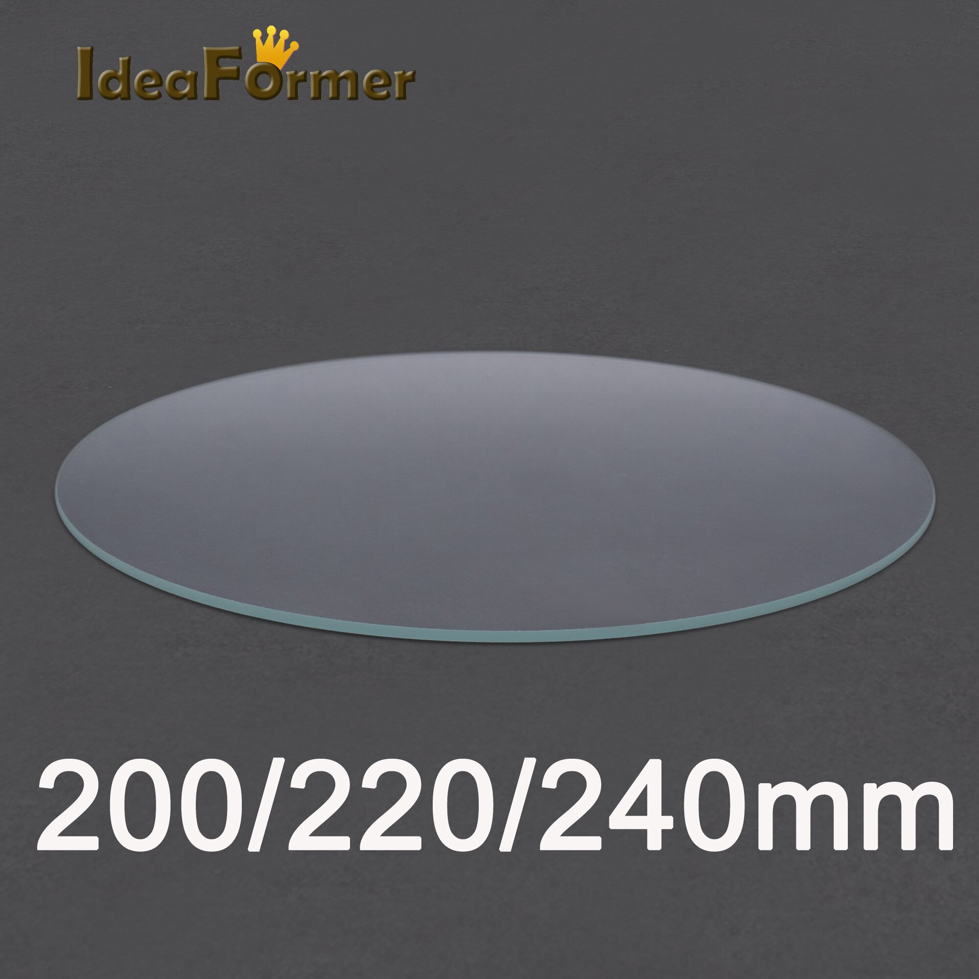 3D Printer Heat Bed Round 200/220/240mm Transparent Borosilicate Glass Plate. 