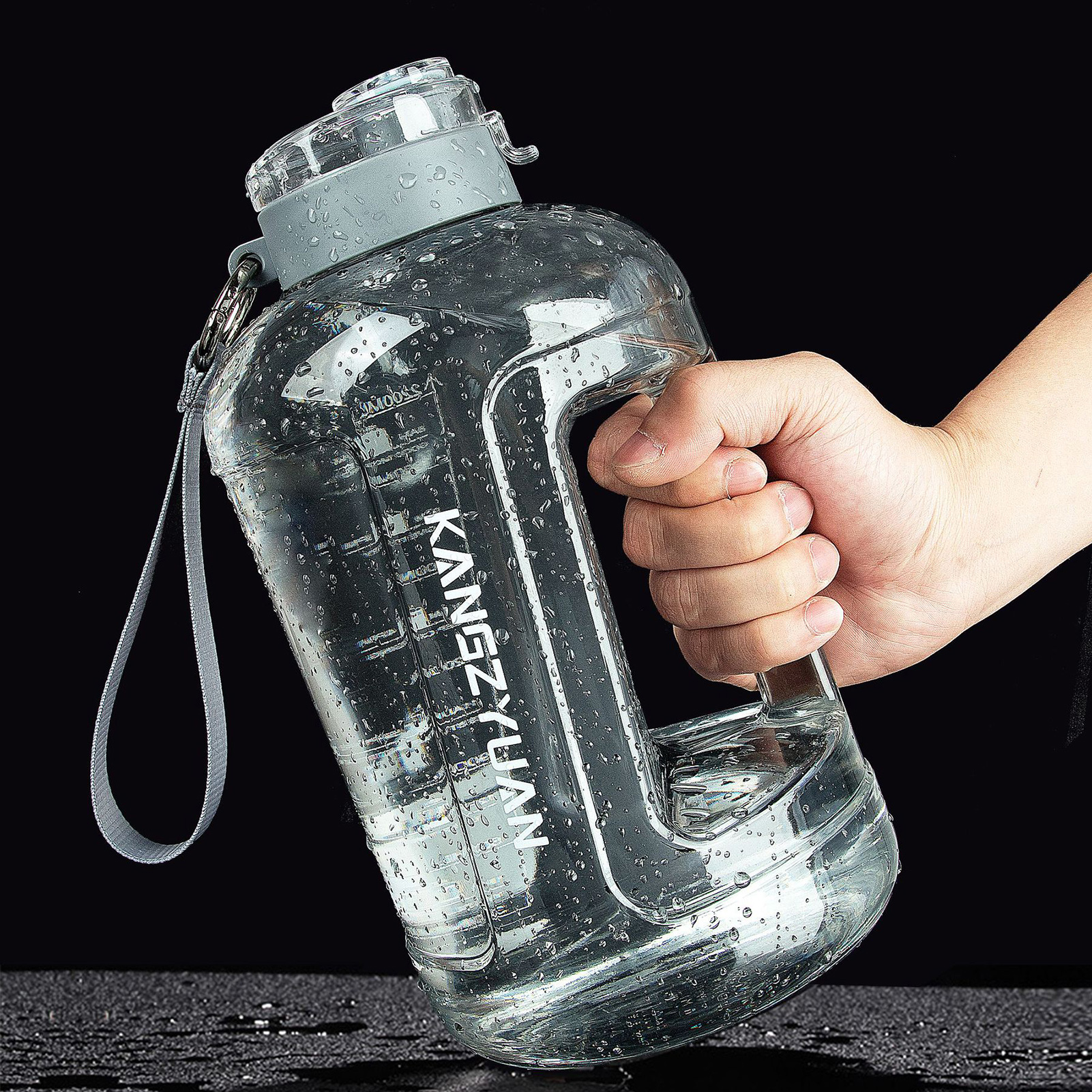 Sports Water Bottle 1 Litre Time Markings And With Straws Bottles Opens Suitable For Fitness