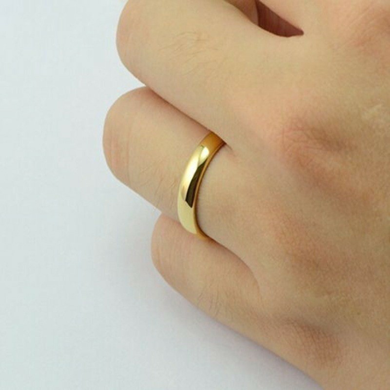 18K Gold Luxury Look Simple Fashion Style Mens Ring For Wedding