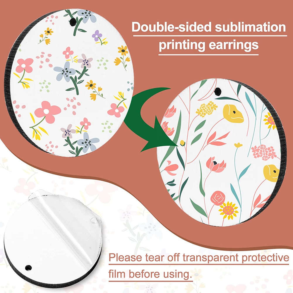OYPFXMI 30Pcs Sublimation Blank Earrings Round MDF Board White Earrings Heat Transfer Earrings Unfinished for Jewelry DIY Making. 