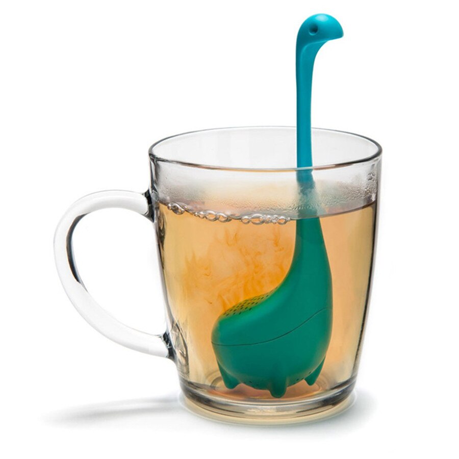 【NEW】 Tea Infuser Silicone Tea Strainer Filter Loose Tea Steeper Loch Ness Monster Loose Leaf Tea Infusers With Long Handle Strainer