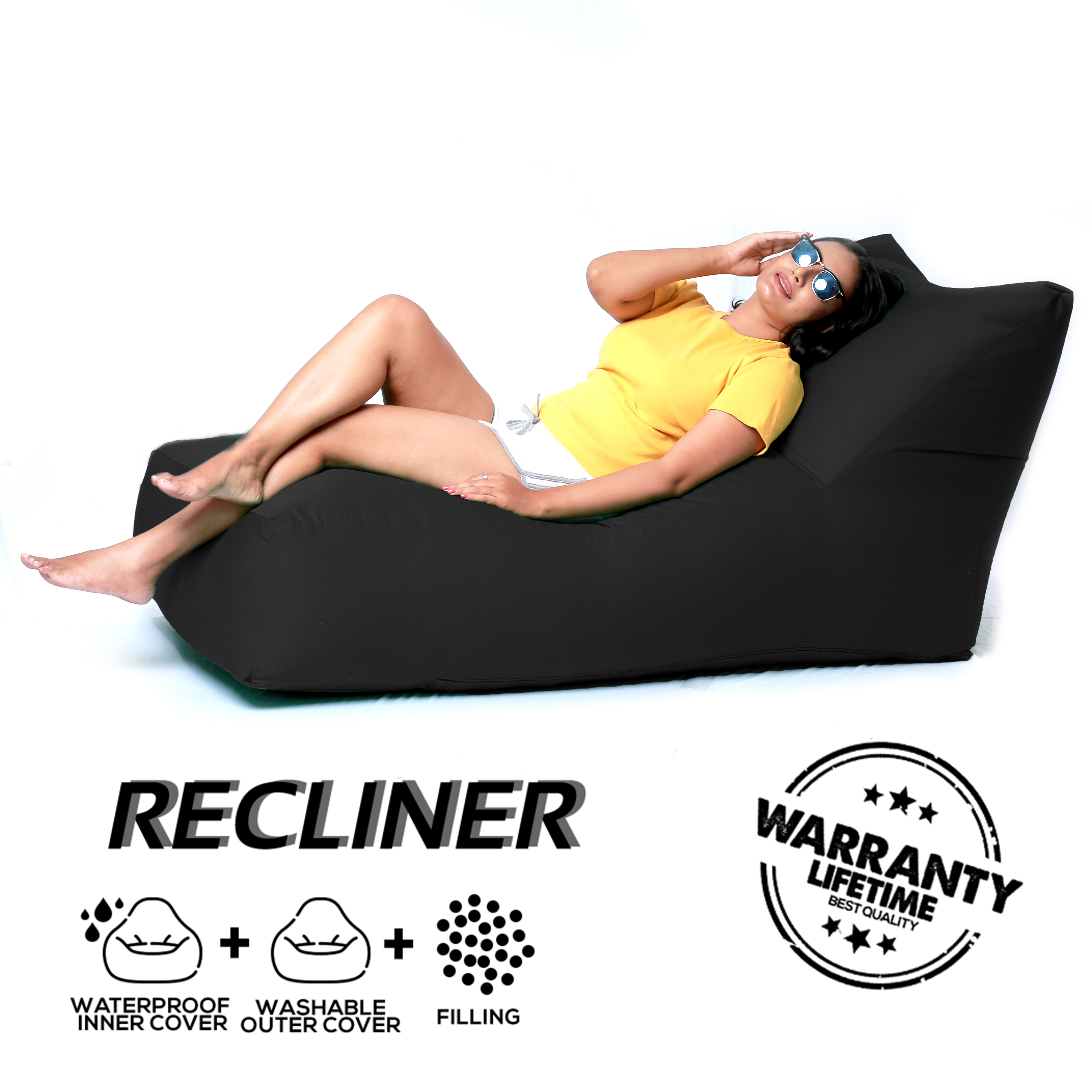 Pool Recliner Fabric Beanbag. 