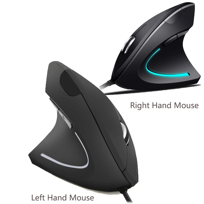 Left Right Ergonomic Vertical Mouse Gaming Wired USB Optical Mice 800 ...
