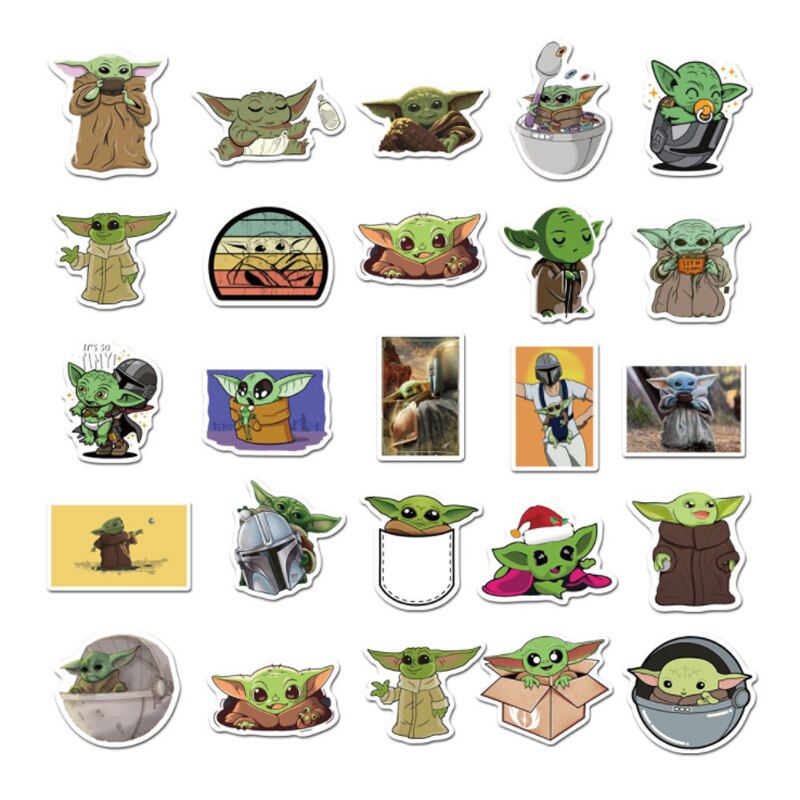 50pcs Anime Baby Yoda Stickers Funny Cartoon Waterproof Skateboard Laptop Guitar Luggage Graffiti Cute Sticker Kids Toys Buy Online At Best Prices In Srilanka Daraz Lk