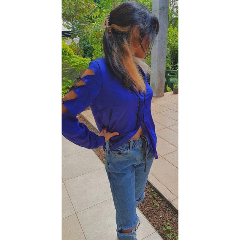 Royal Blue Shirt With Bows: Buy Online 